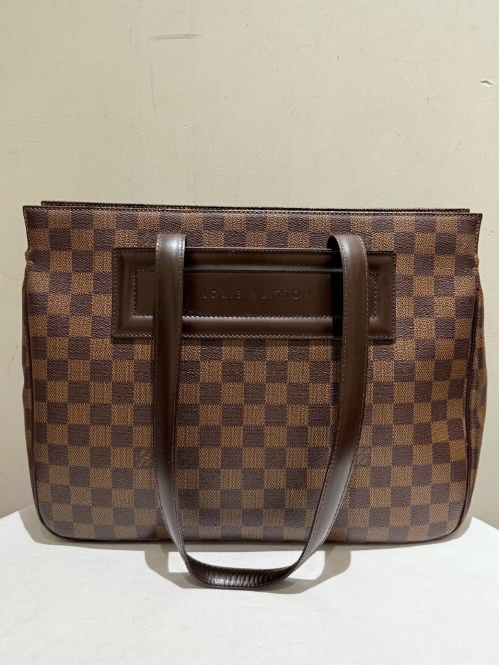 Louis Vuitton Parioli PM Damier Ebene Canvas Tote Handbag